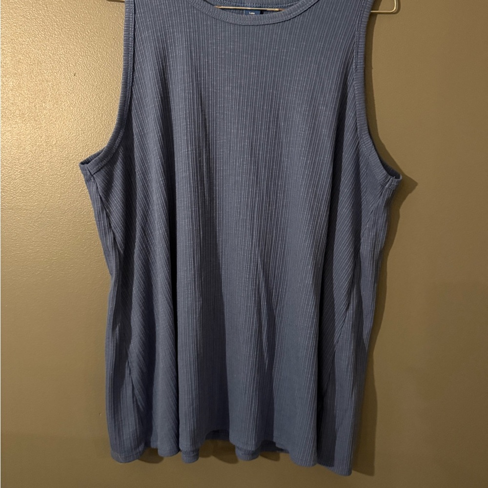 Old Navy Luxe Ribbed Sleeveless Top, Blue- Size L - Picture 2 of 4